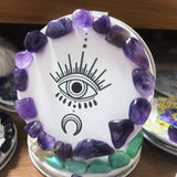 Amethyst Third Eye Crystal Folding Mirror with Amethyst Chips